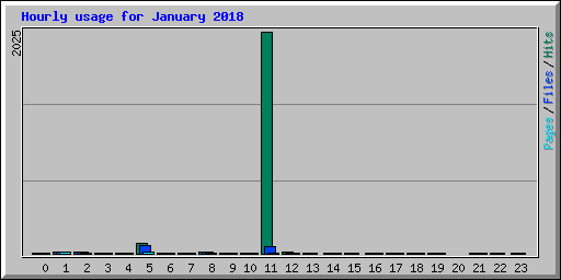 Hourly usage for January 2018